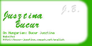 jusztina bucur business card